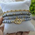 Infinito - Set de pulseras - Gris