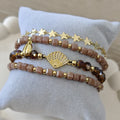 Arena - Set de pulseras - Marrón