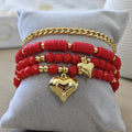 Multi Corazón - Set de pulseras - Rojo