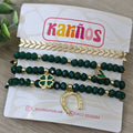 Trébol de la suerte - Set de pulseras - Verde