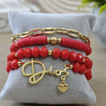 Dios es amor - Set de pulseras - Rojo