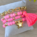 Neón rosa - Set de pulseras - Rosa neón