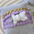 Oso tornasol - Set de pulseras - Lila