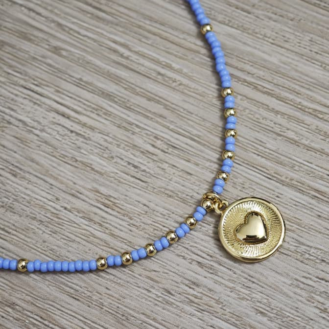 Medalla - Collar - Azul cielo