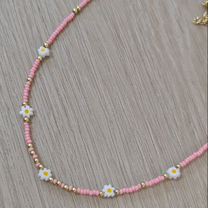 Flores - Collar - Rosa