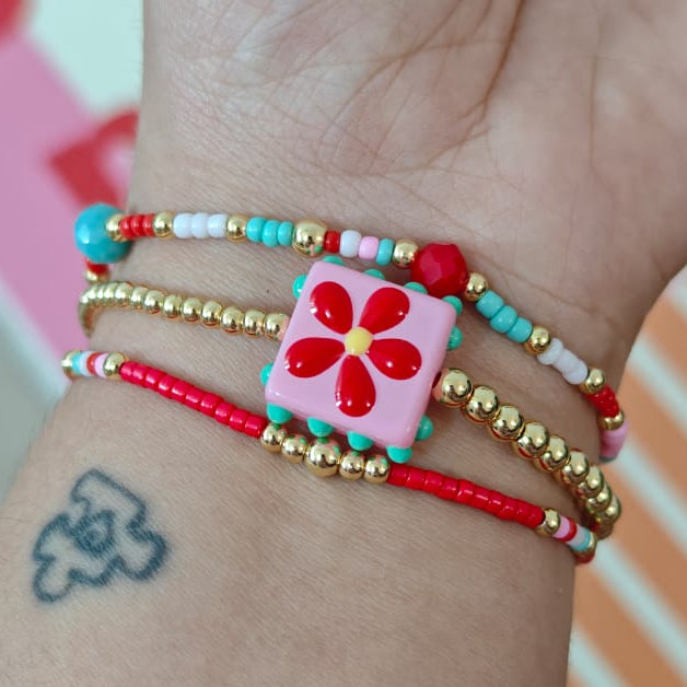 Florecita de cristal - Pulseras - Mix moderno