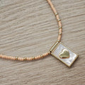 Corazón en nácar - Collar - Coral