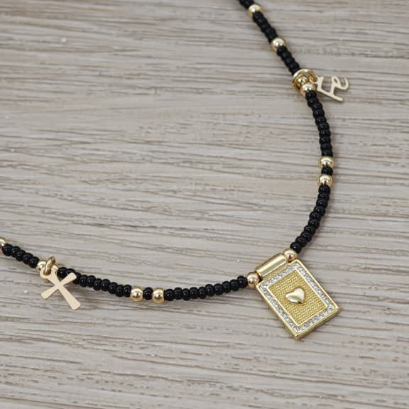 Fe y cruz - Collar - Negro