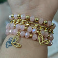 Corazones pop - Set de pulseras - Rosa viejo