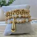 Maxi gota - Set de pulseras - Beige