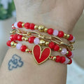 Corazón combinado - Set de pulseras - Mix moderno