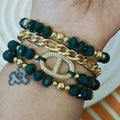 Elegancia - Set de pulseras - Verde