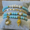 Cangrejo - Set de pulseras - Celeste