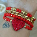 Maxi Corazón - Set de pulseras - Rojo