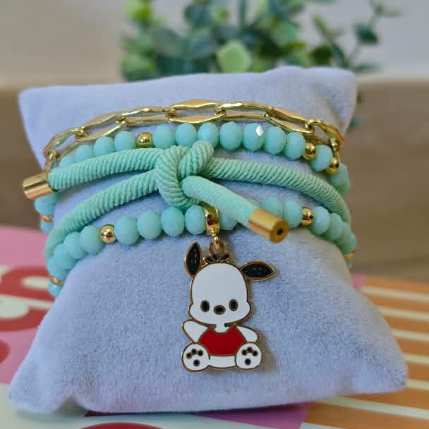 Personaje infantil - Set de pulseras - Verde