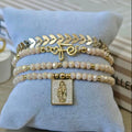 Virgen - Set de pulseras - Beige