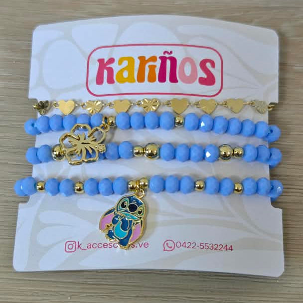 Alien azul - Set de pulseras - Azul