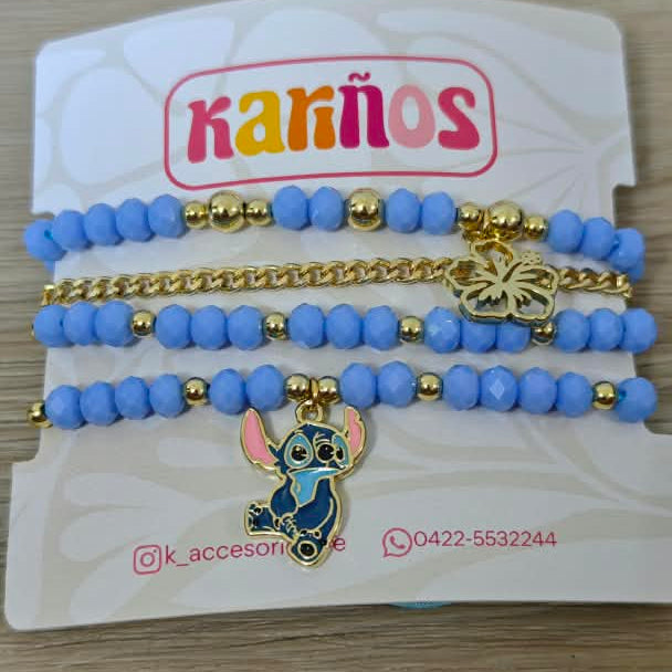 Alien azul - Set de pulseras - Azul