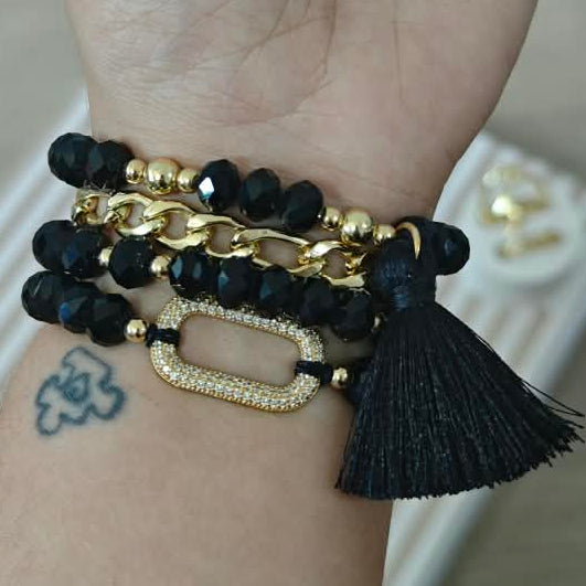 Clásico - Set de pulseras - Negro