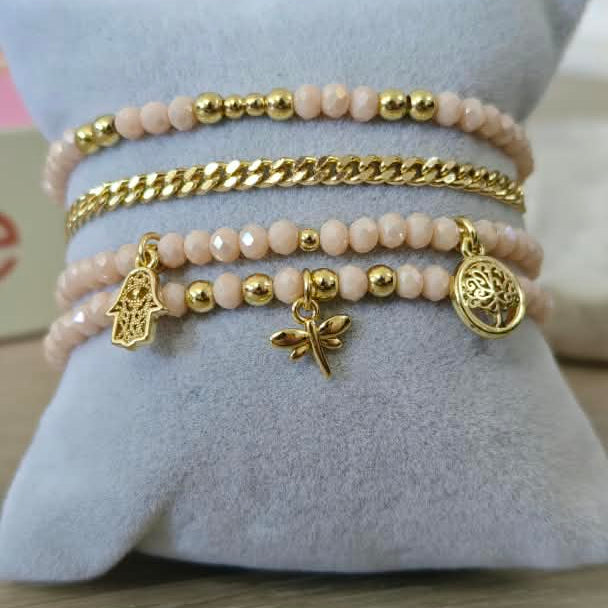 Libélula  - Set de pulseras - Beige