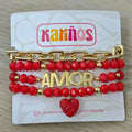 De azúcar - Set de pulseras - Rojo