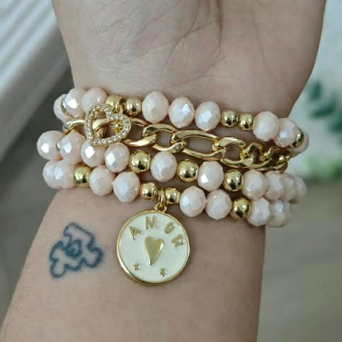 Gran amor - Set de pulseras - Beige