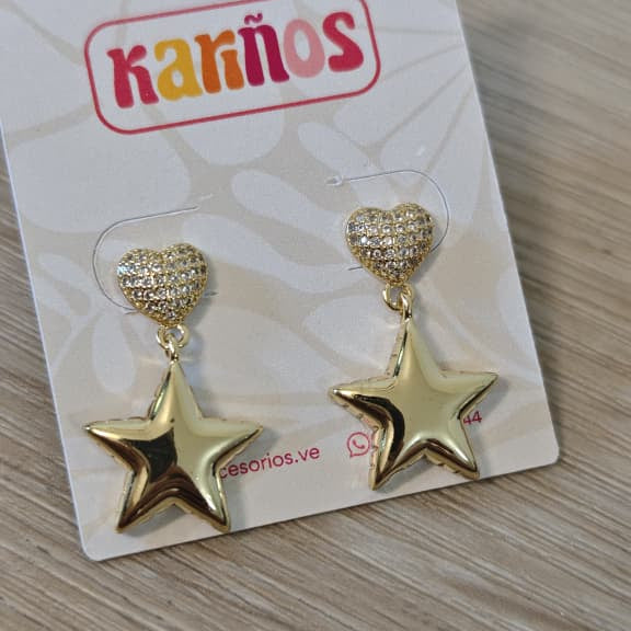 Corazoncito y estrella - Zarcillos